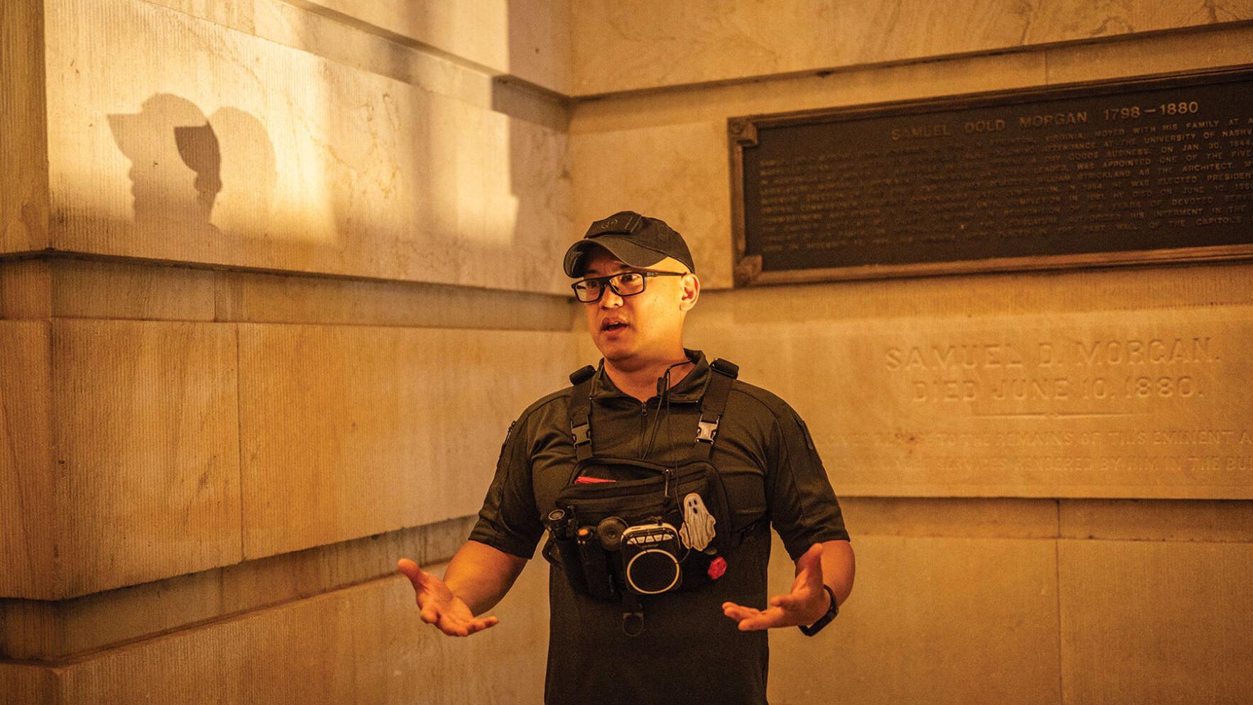 Nestor Ilagan gives a ghost tour at the Capitol